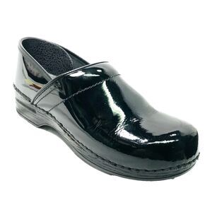 Dansko Clog Patent Leather Black 40 9 Women 7.5 Men Comfort Orthopedic Nurse